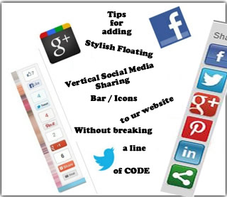 how to add vertical social sharing Icon to a website