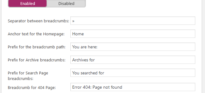 enable yoast SEO breadcrumbs