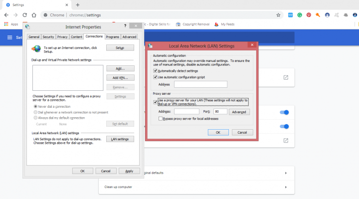 how to Set a proxy server in Chrome