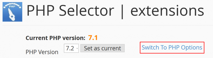 switch to PHP options