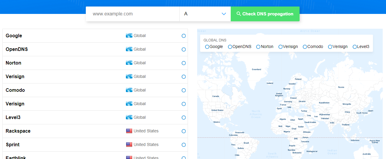 DNSmap Propagation Checker Tool
