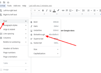 Strikethrough from the menu bar