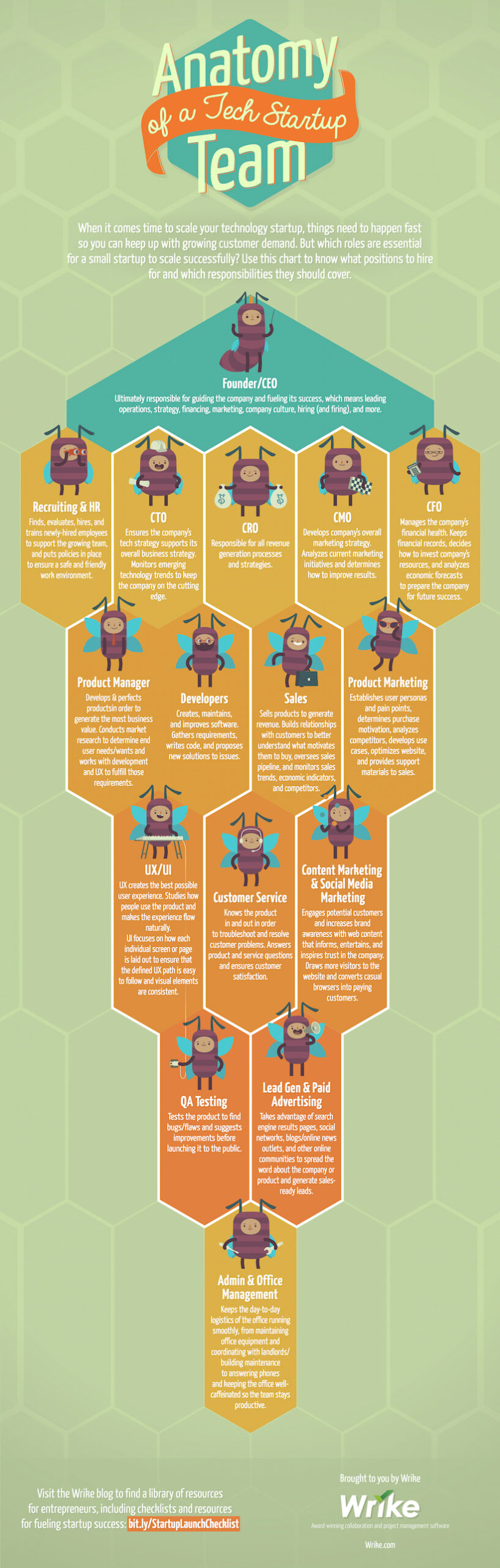 Infographic Anatomy of a Tech Startup Team