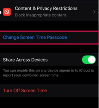 Change Screen Time Passcode