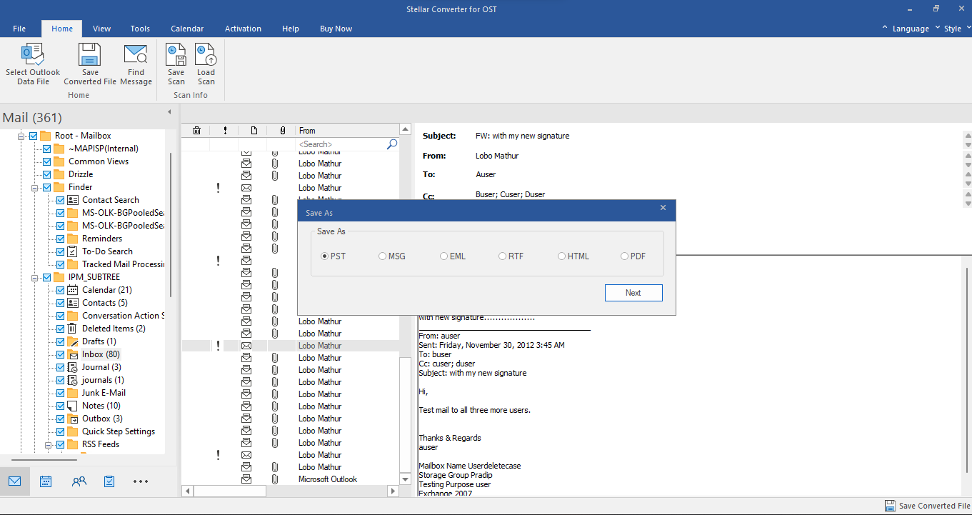 Stellar OST to PST converter Review