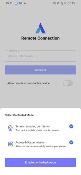 obtain the necessary "Device ID" and "Password."