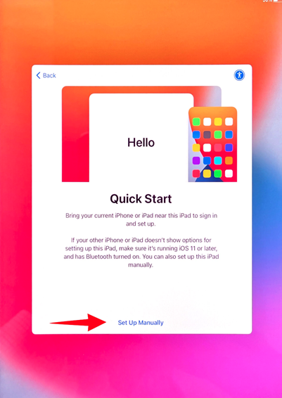 access the Quick Start screen