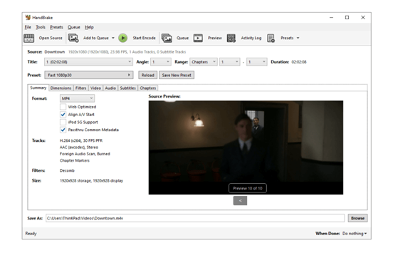Start Encode button to start converting